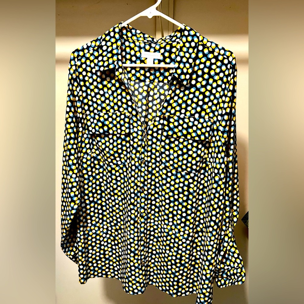 Women’s Charter Club Multi-color Dot Blouse